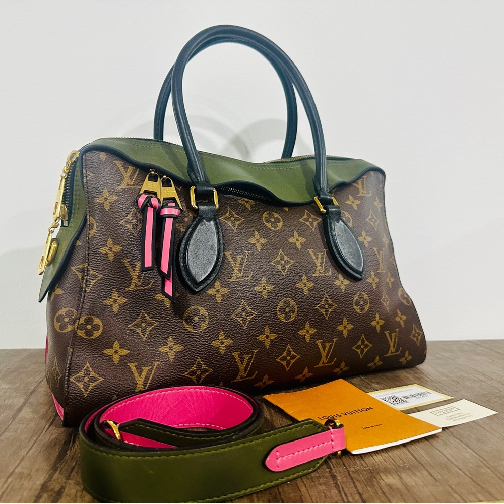 Louis Vuitton Tuileries Monogram Canvas with Leather Handbag